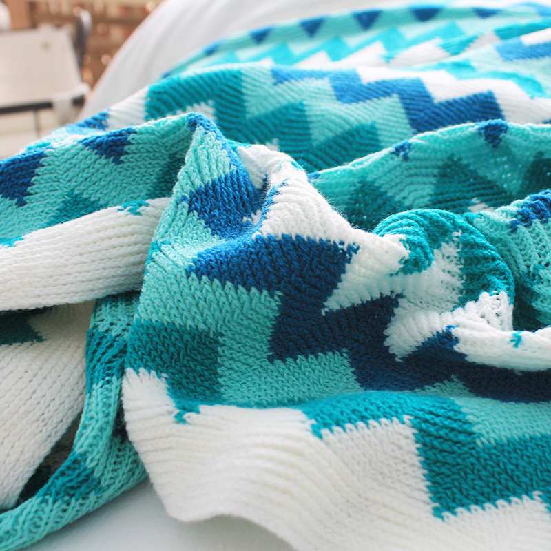 SOGA 170cm Blue Zigzag Striped Throw Blanket Acrylic Wave Knitted Fringed Woven Cover Couch Bed Sofa Home Decor - Blanket919 - Home - 7 - AU DEPOT SOGA Buy SOGA 170cm Blue Zigzag Striped Throw Blanket Acrylic Wave Knitted Fringed Woven Cover Couch Bed Sofa Home Decor Online - Home - 7 - AU Depot Free Shipping