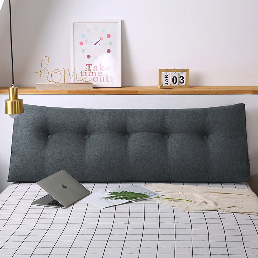 SOGA 180cm Dark Grey Triangular Wedge Bed Pillow Headboard Backrest Bedside Tatami Cushion Home Decor - PillowFab180Grey - Furniture - 2 - AU DEPOT SOGA Buy SOGA 180cm Dark Grey Triangular Wedge Bed Pillow Headboard Backrest Bedside Tatami Cushion Home Decor Online - Furniture - 2 - AU Depot Free Shipping