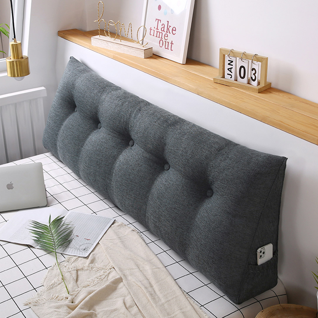 SOGA 180cm Dark Grey Triangular Wedge Bed Pillow Headboard Backrest Bedside Tatami Cushion Home Decor - PillowFab180Grey - Furniture - 3 - AU DEPOT SOGA Buy SOGA 180cm Dark Grey Triangular Wedge Bed Pillow Headboard Backrest Bedside Tatami Cushion Home Decor Online - Furniture - 3 - AU Depot Free Shipping