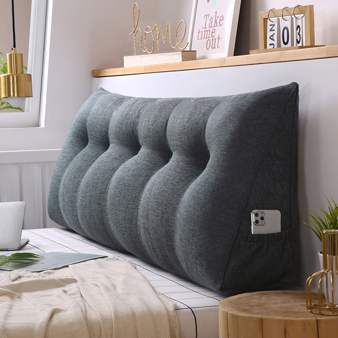 SOGA 180cm Dark Grey Triangular Wedge Bed Pillow Headboard Backrest Bedside Tatami Cushion Home Decor - PillowFab180Grey - Furniture - 4 - AU DEPOT SOGA Buy SOGA 180cm Dark Grey Triangular Wedge Bed Pillow Headboard Backrest Bedside Tatami Cushion Home Decor Online - Furniture - 4 - AU Depot Free Shipping