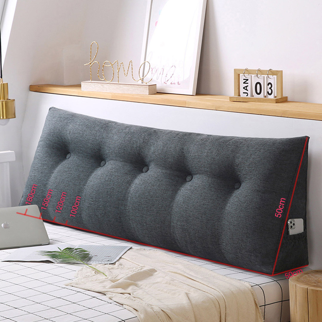 SOGA 180cm Dark Grey Triangular Wedge Bed Pillow Headboard Backrest Bedside Tatami Cushion Home Decor - PillowFab180Grey - Furniture - 6 - AU DEPOT SOGA Buy SOGA 180cm Dark Grey Triangular Wedge Bed Pillow Headboard Backrest Bedside Tatami Cushion Home Decor Online - Furniture - 6 - AU Depot Free Shipping