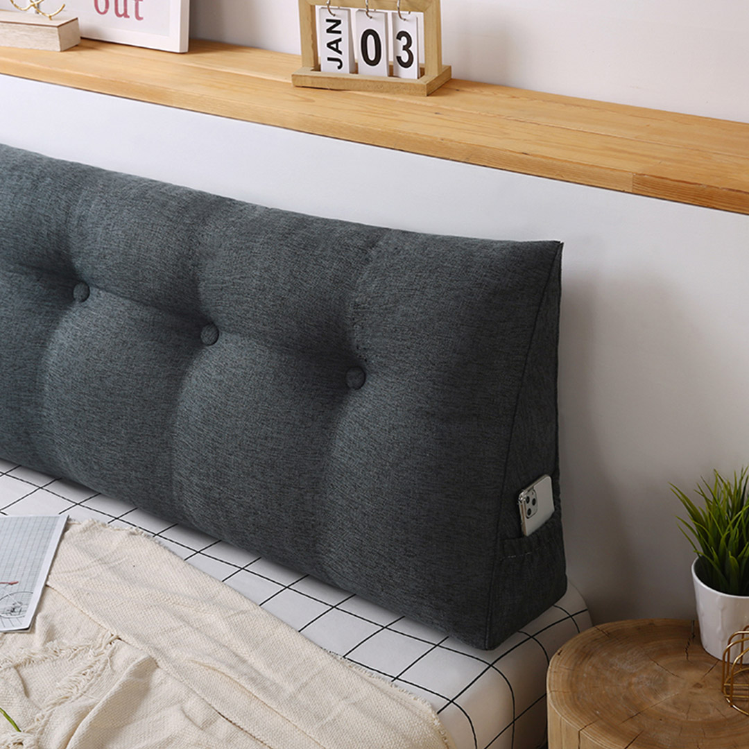 SOGA 180cm Dark Grey Triangular Wedge Bed Pillow Headboard Backrest Bedside Tatami Cushion Home Decor - PillowFab180Grey - Furniture - 9 - AU DEPOT SOGA Buy SOGA 180cm Dark Grey Triangular Wedge Bed Pillow Headboard Backrest Bedside Tatami Cushion Home Decor Online - Furniture - 9 - AU Depot Free Shipping