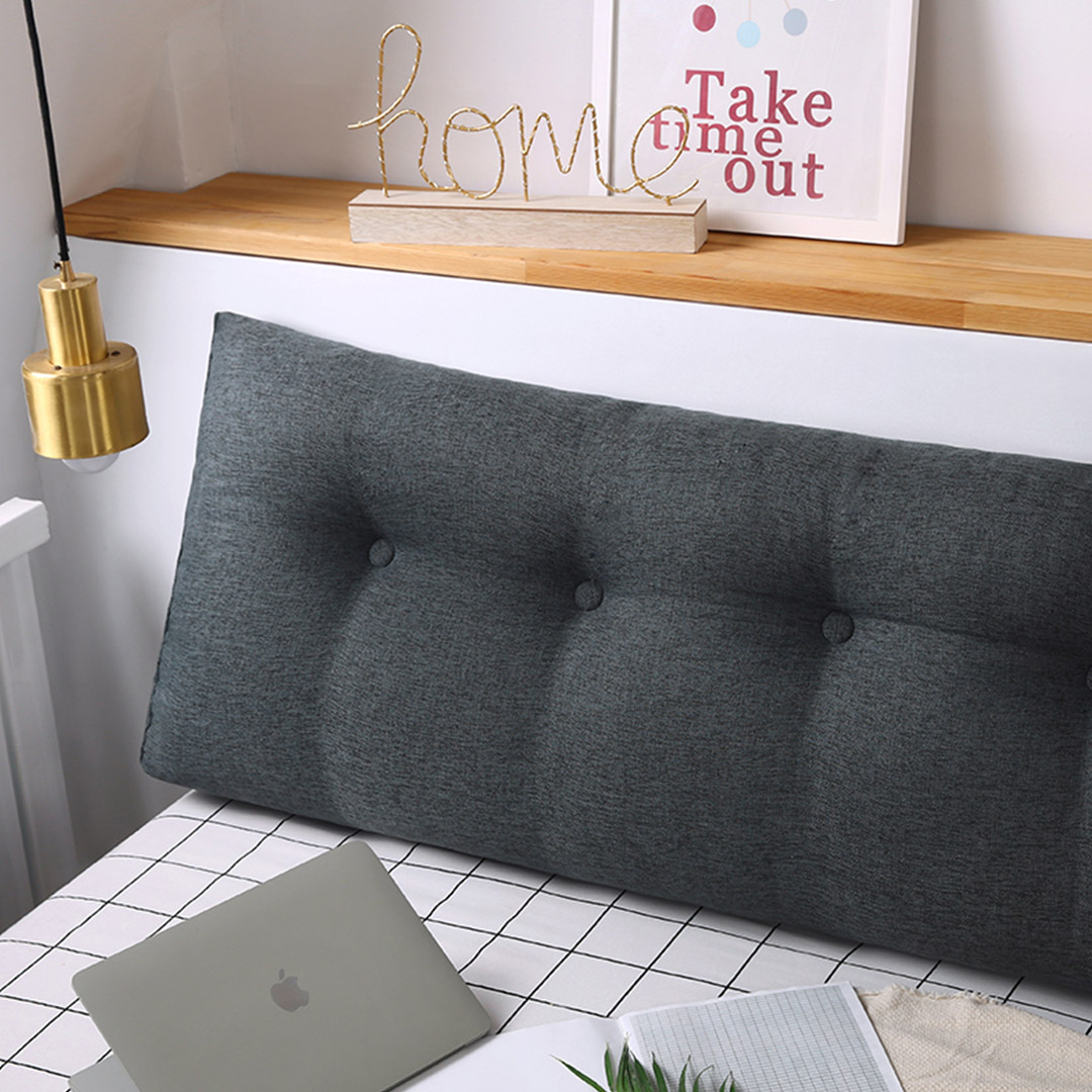 SOGA 180cm Dark Grey Triangular Wedge Bed Pillow Headboard Backrest Bedside Tatami Cushion Home Decor - PillowFab180Grey - Furniture - 10 - AU DEPOT SOGA Buy SOGA 180cm Dark Grey Triangular Wedge Bed Pillow Headboard Backrest Bedside Tatami Cushion Home Decor Online - Furniture - 10 - AU Depot Free Shipping