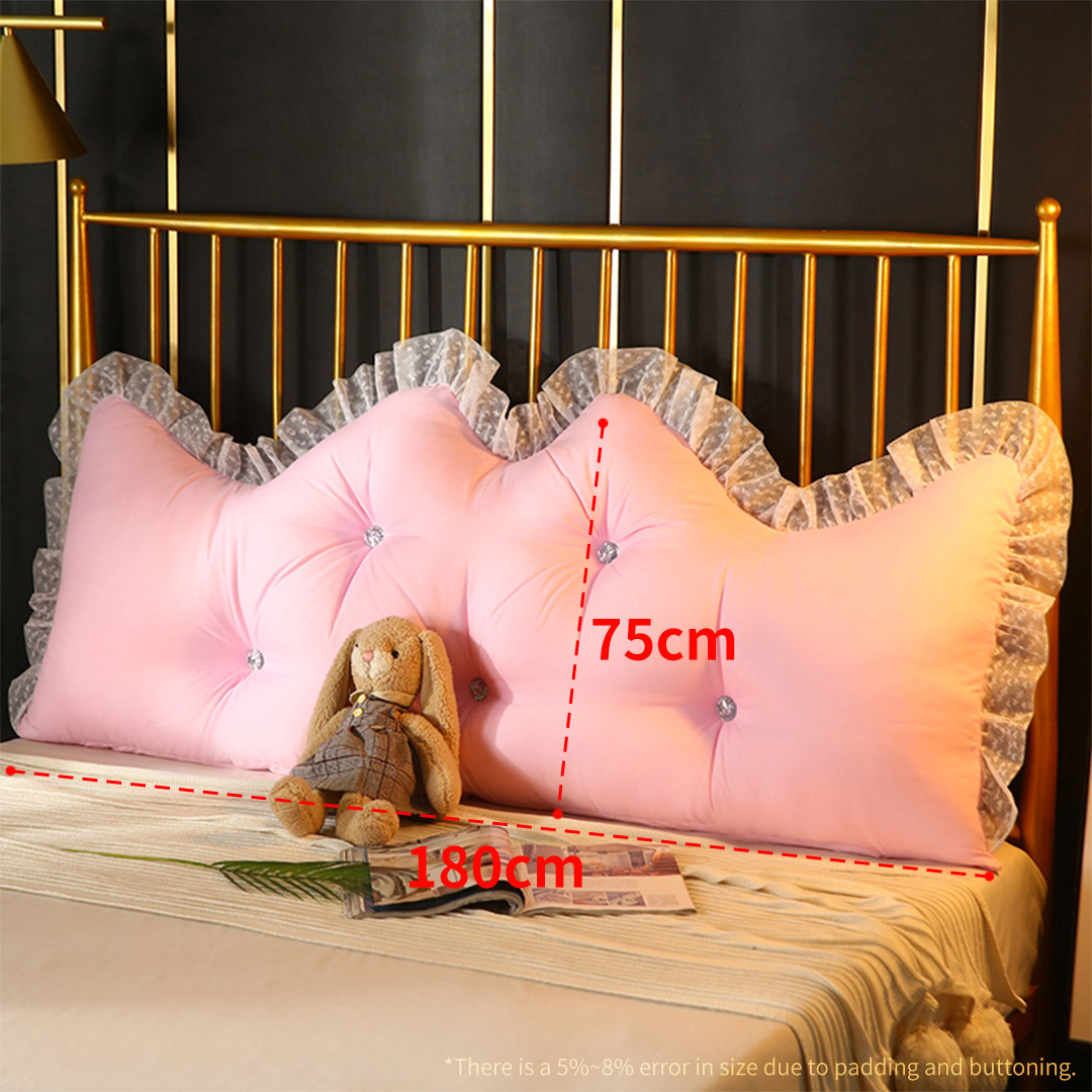 SOGA 180cm Pink Princess Bed Pillow Headboard Backrest Bedside Tatami Sofa Cushion with Ruffle Lace Home Decor - PillowSlk180Pink - Furniture - 2 - AU DEPOT SOGA Buy SOGA 180cm Pink Princess Bed Pillow Headboard Backrest Bedside Tatami Sofa Cushion with Ruffle Lace Home Decor Online - Furniture - 2 - AU Depot Free Shipping