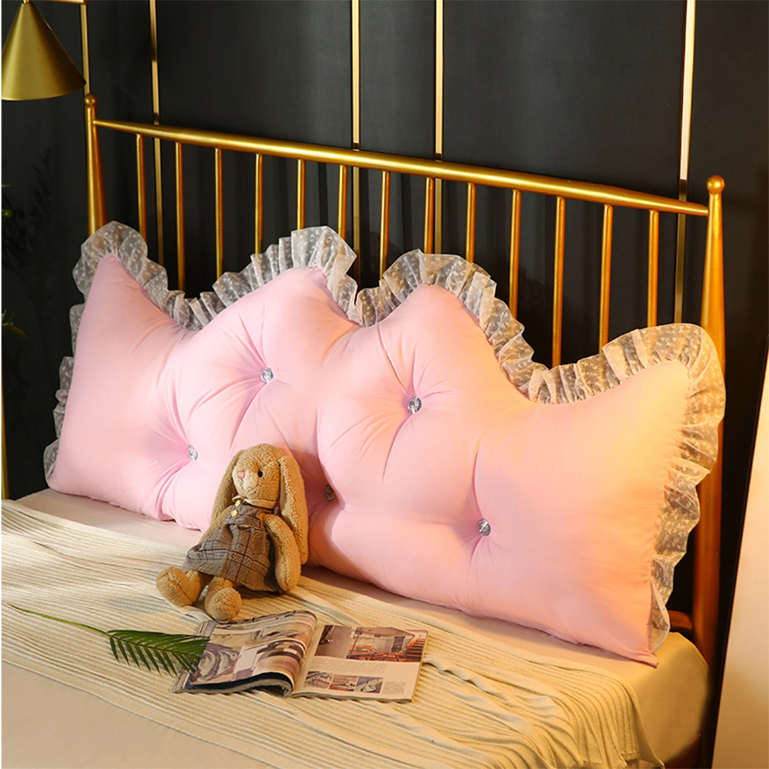 SOGA 180cm Pink Princess Bed Pillow Headboard Backrest Bedside Tatami Sofa Cushion with Ruffle Lace Home Decor - PillowSlk180Pink - Furniture - 3 - AU DEPOT SOGA Buy SOGA 180cm Pink Princess Bed Pillow Headboard Backrest Bedside Tatami Sofa Cushion with Ruffle Lace Home Decor Online - Furniture - 3 - AU Depot Free Shipping