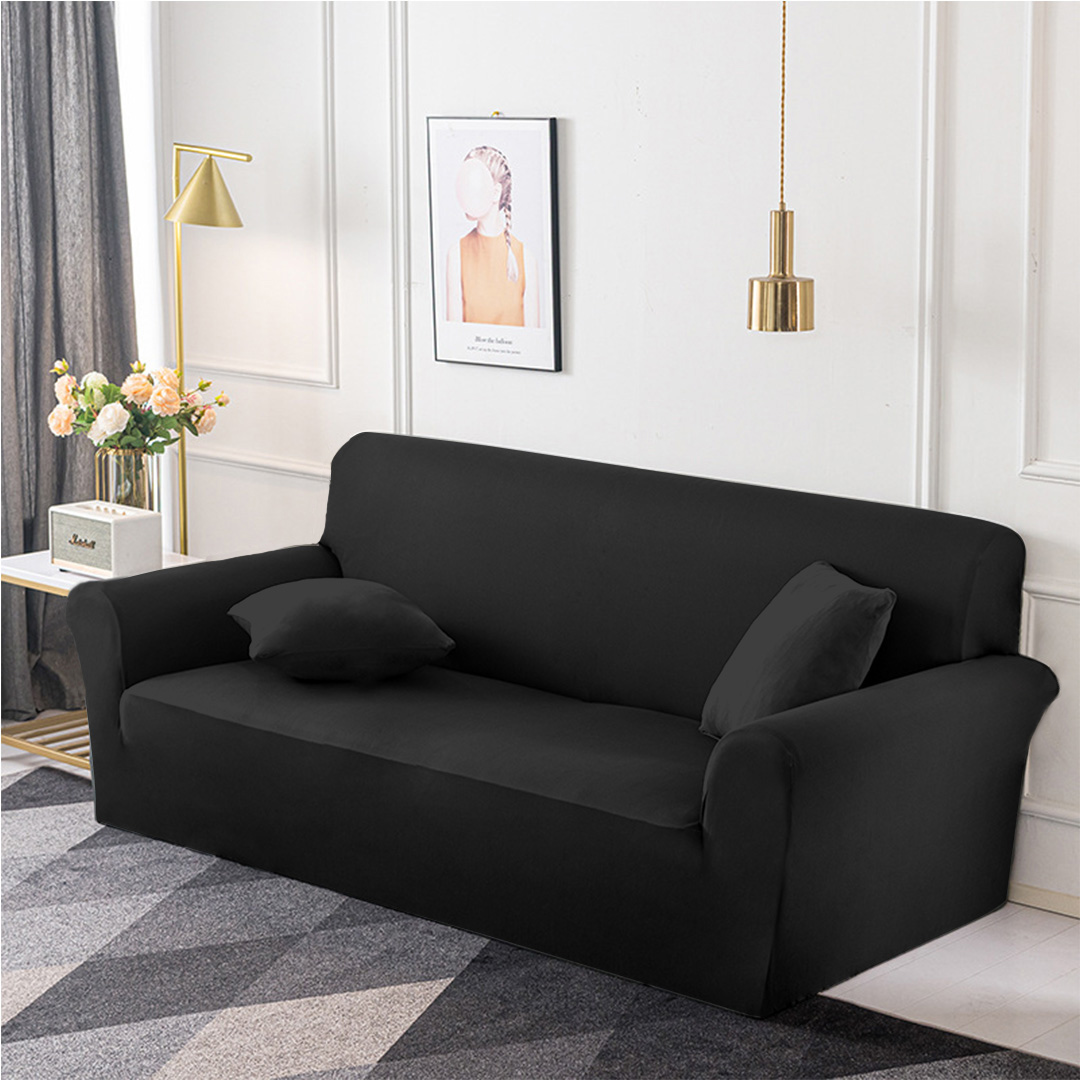 SOGA 2-Seater Black Sofa Cover Couch Protector High Stretch Lounge Slipcover Home Decor - SofaCov202 - Home & Living - 3 - AU DEPOT SOGA Buy SOGA 2-Seater Black Sofa Cover Couch Protector High Stretch Lounge Slipcover Home Decor Online - Home & Living - 3 - AU Depot Free Shipping
