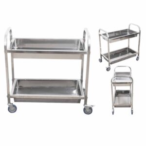 Buy SOGA 2 Tier 95x50x95cm Stainless Steel Kitchen Trolley Bowl Collect Service FoodCart Large Online - Business & Industrial - 2 - AU Depot Free Shipping