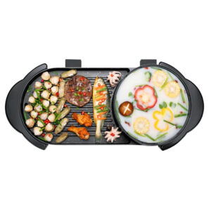 SOGA 2 in 1 Electric Non Stick BBQ Teppanyaki Grill Plate Steamboat Hotpot 2 8 Person SteamboatHotPotandGrillLong AU Depot Free Shipping SOGA 2 in 1 Electric Non-Stick BBQ Teppanyaki Grill Plate Steamboat Hotpot 2-8 Person - AU DEPOT