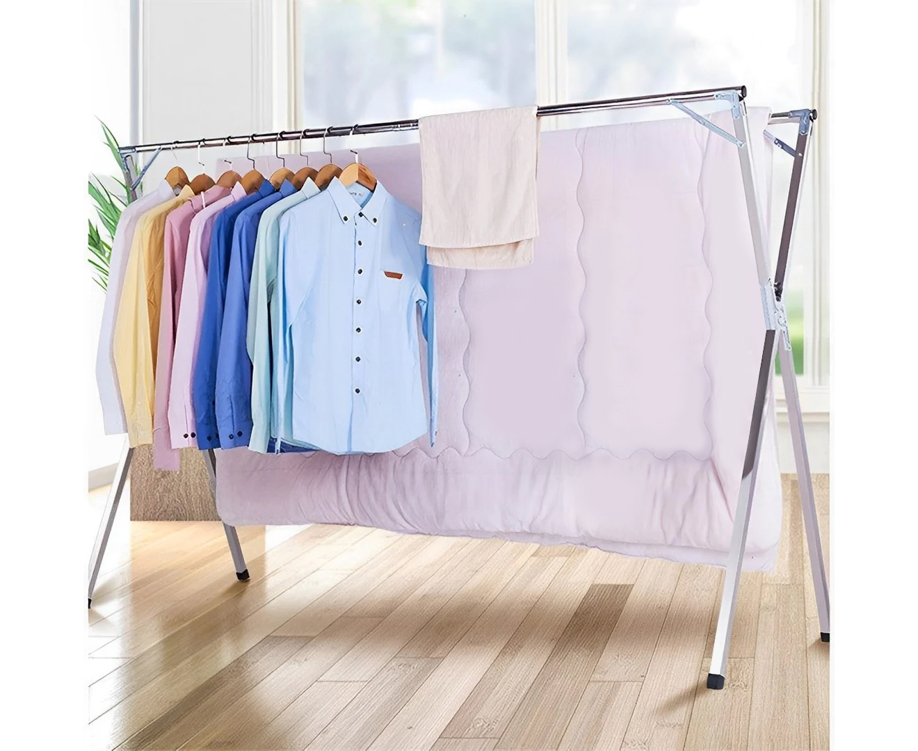 SOGA 2.4m Portable Standing Clothes Drying Rack Foldable Space-Saving Laundry Holder Indoor Outdoor - BSXG2510 - Home & Living - 5 - AU DEPOT SOGA Buy SOGA 2.4m Portable Standing Clothes Drying Rack Foldable Space-Saving Laundry Holder Indoor Outdoor Online - Home & Living - 5 - AU Depot Free Shipping