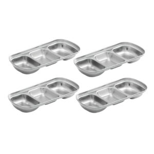 Buy SOGA 20.5cm Silver Sauce Pan with Three Compartments Divided Sauce Dish Kitchen Essential Online - home & living > kitchen & dining > cookware > saucepans - 1 - AU Depot Free Shipping