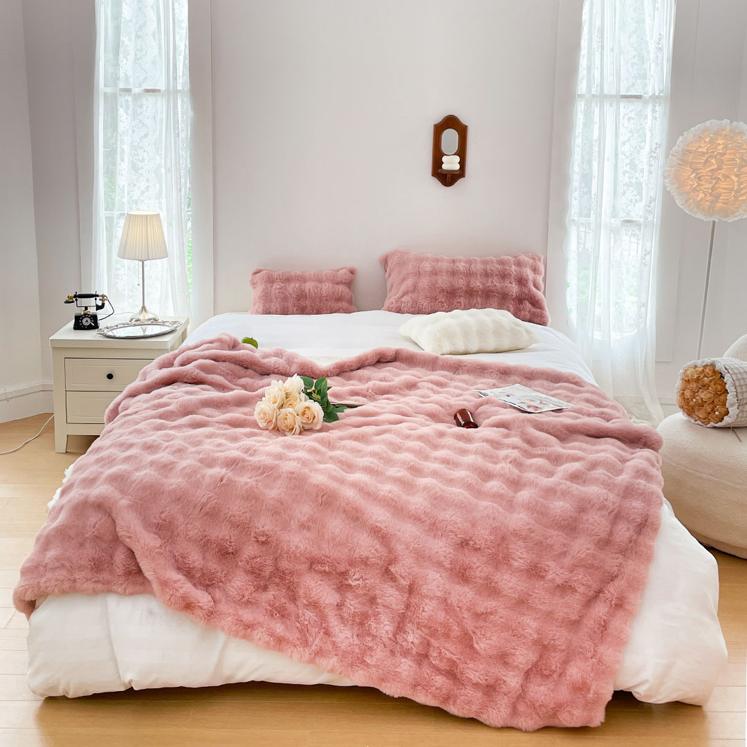 SOGA 200cm Pink Fur Fuzzy Super Soft and Cozy Fluffy Throw Blanket - BlanketFur338 - Home - 2 - AU DEPOT SOGA Buy SOGA 200cm Pink Fur Fuzzy Super Soft and Cozy Fluffy Throw Blanket Online - Home - 2 - AU Depot Free Shipping