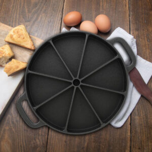 Buy SOGA 21.5CM Round Cast Iron Baking Wedge Pan Cornbread Cake 8-Slice Baking Dish with Handle Online - Home & Living - 2 - AU Depot Free Shipping