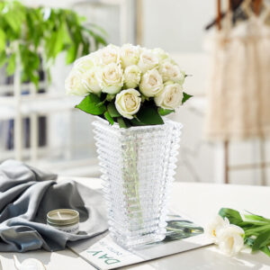 Buy SOGA 22.5cm Handcrafted Clear Glass Vase, Classic Design for Home Decor Online - Home & Living - 2 - AU Depot Free Shipping