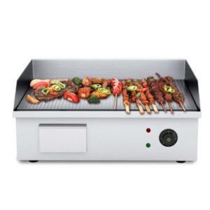 Buy SOGA 2200W Stainless Steel Ribbed Griddle Commercial Grill BBQ Hot Plate 56*48*23cm Online - Home & Living - 2 - AU Depot Free Shipping