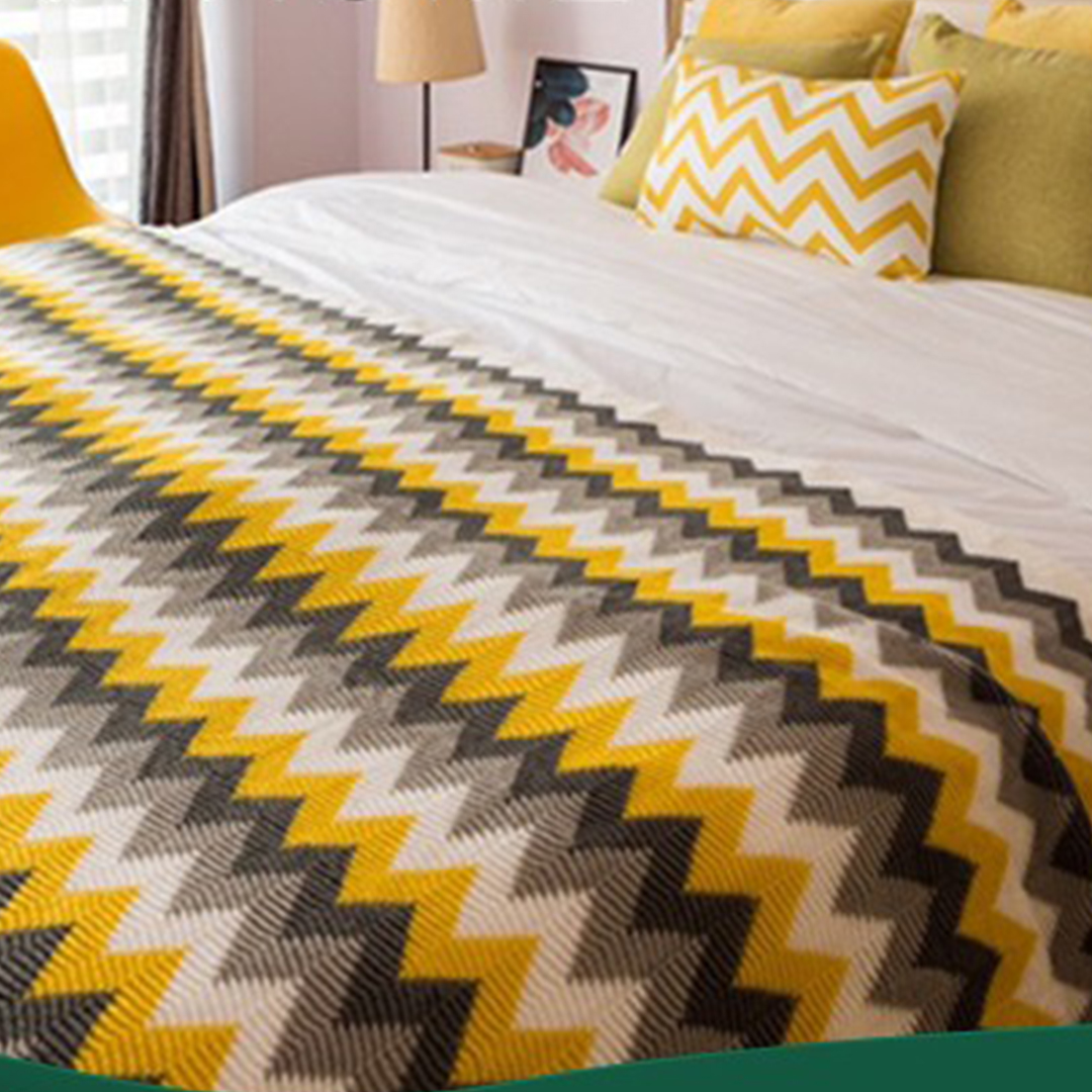SOGA 220cm Yellow Zigzag Striped Throw Blanket Acrylic Wave Knitted Fringed Woven Cover Couch Bed Sofa Home Decor - Blanket918 - Home - 10 - AU DEPOT SOGA Buy SOGA 220cm Yellow Zigzag Striped Throw Blanket Acrylic Wave Knitted Fringed Woven Cover Couch Bed Sofa Home Decor Online - Home - 10 - AU Depot Free Shipping