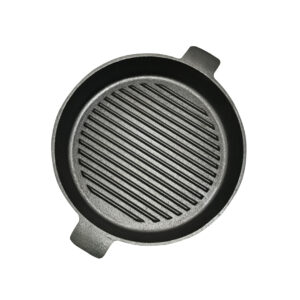 Buy SOGA 25cm Round Ribbed Cast Iron Frying Pan Skillet Steak Sizzle Platter with Handle Online - Home & Living - 1 - AU Depot Free Shipping