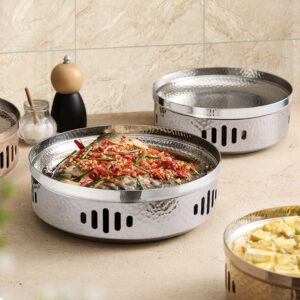 Buy SOGA 26cm Dry Pot with Hammered Texture Natural Silver Color, a Kitchen Essential Online - home & living - 2 - AU Depot Free Shipping