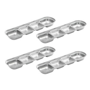 Buy SOGA 26cm Silver Sauce Pan with four Compartments Divided Sauce Dish Kitchen Essential Online - home & living > kitchen & dining > cookware > saucepans - 1 - AU Depot Free Shipping