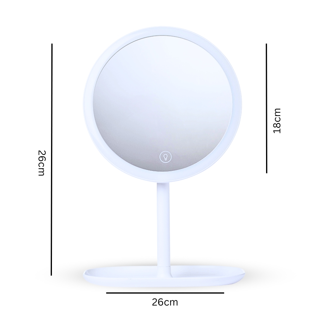 SOGA 26cm White Round Smart LED Makeup Bedroom Table Vanity Mirror Tricolor Adjustable Light - MirrorE6 - Home - 2 - AU DEPOT SOGA Buy SOGA 26cm White Round Smart LED Makeup Bedroom Table Vanity Mirror Tricolor Adjustable Light Online - Home - 2 - AU Depot Free Shipping