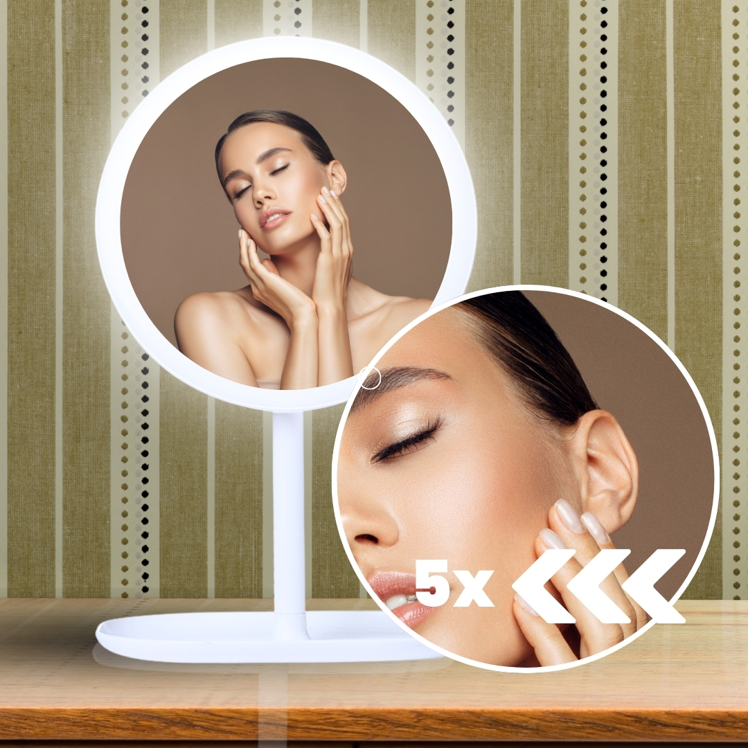 SOGA 26cm White Round Smart LED Makeup Bedroom Table Vanity Mirror Tricolor Adjustable Light - MirrorE6 - Home - 6 - AU DEPOT SOGA Buy SOGA 26cm White Round Smart LED Makeup Bedroom Table Vanity Mirror Tricolor Adjustable Light Online - Home - 6 - AU Depot Free Shipping