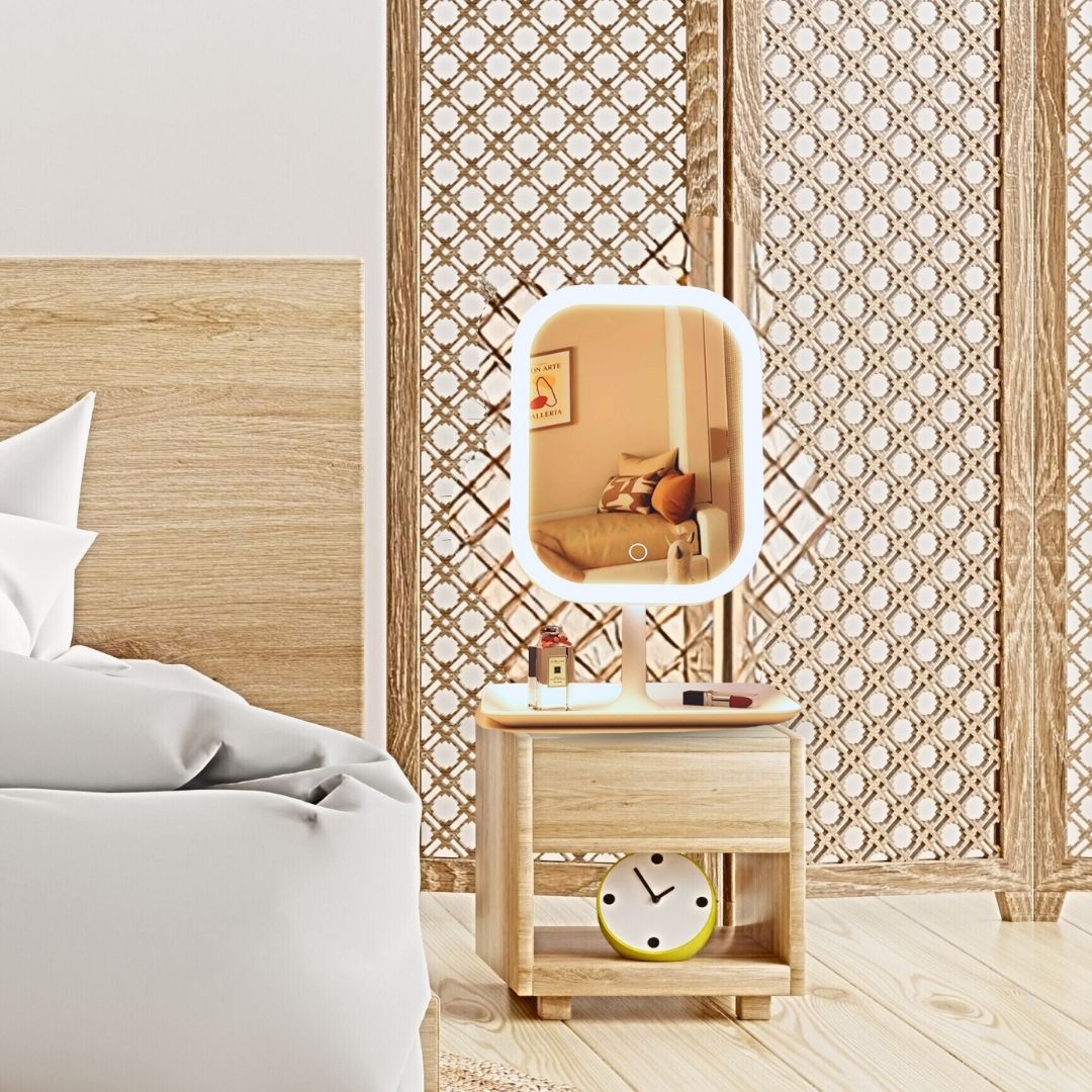 SOGA 26cm White Squared Smart LED Makeup Bedroom Table Vanity Mirror Tricolor w/ 5x Magnification - MirrorE9 - Home - 5 - AU DEPOT SOGA Buy SOGA 26cm White Squared Smart LED Makeup Bedroom Table Vanity Mirror Tricolor w/ 5x Magnification Online - Home - 5 - AU Depot Free Shipping