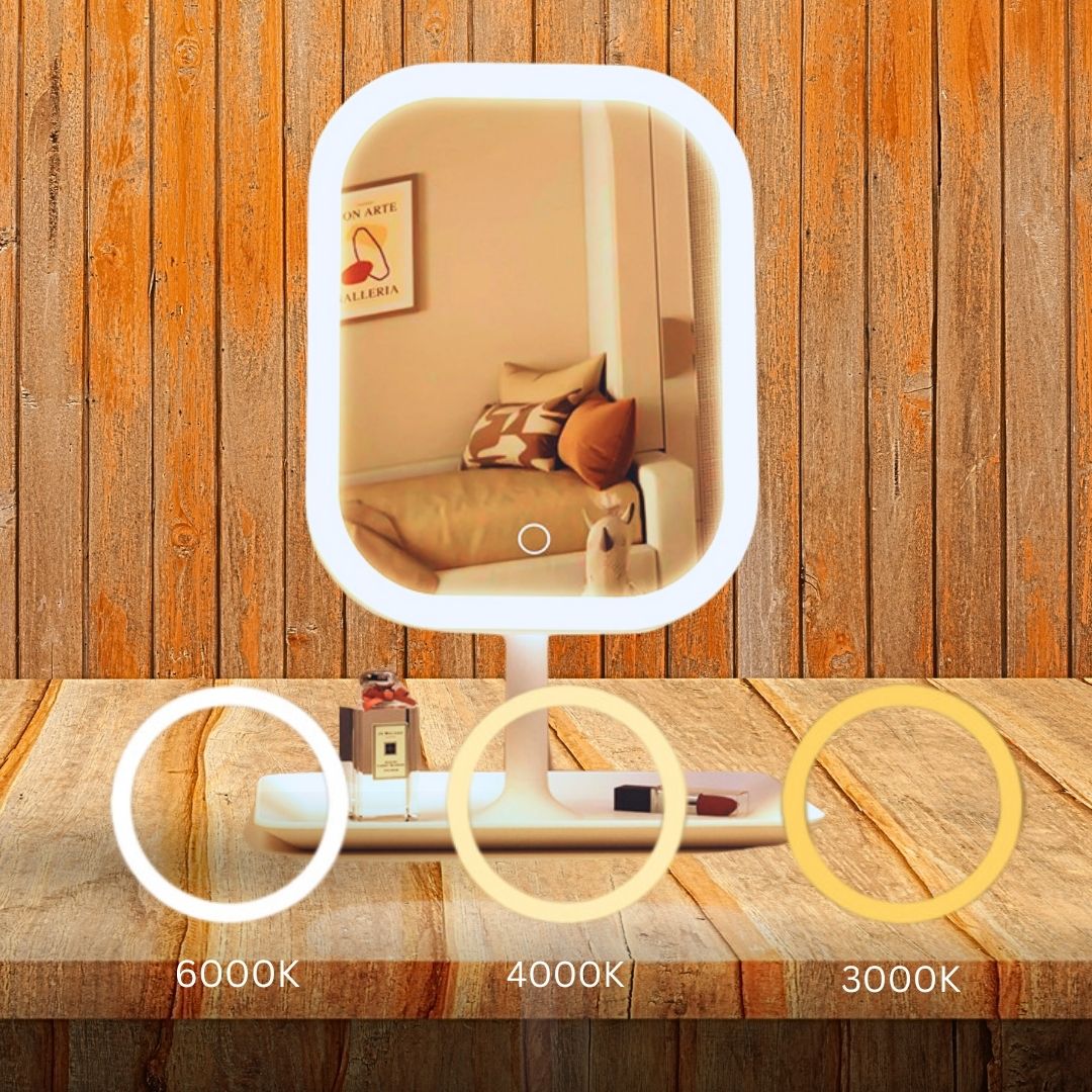 SOGA 26cm White Squared Smart LED Makeup Bedroom Table Vanity Mirror Tricolor w/ 5x Magnification - MirrorE9 - Home - 6 - AU DEPOT SOGA Buy SOGA 26cm White Squared Smart LED Makeup Bedroom Table Vanity Mirror Tricolor w/ 5x Magnification Online - Home - 6 - AU Depot Free Shipping