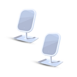 Buy SOGA 26cm White Squared Smart LED Makeup Bedroom Table Vanity Mirror Tricolor w/ 5x Magnification Online - Home - 1 - AU Depot Free Shipping