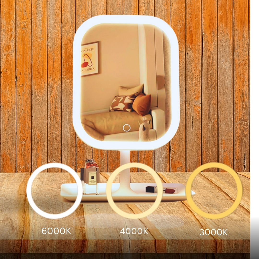 SOGA 26cm White Squared Smart LED Makeup Bedroom Table Vanity Mirror Tricolor w/ 5x Magnification - MirrorE9X2 - Home - 6 - AU DEPOT SOGA Buy SOGA 26cm White Squared Smart LED Makeup Bedroom Table Vanity Mirror Tricolor w/ 5x Magnification Online - Home - 6 - AU Depot Free Shipping