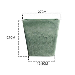 Buy SOGA 27cm Green Grey Square Resin Plant Flower Pot in Cement Pattern Planter Cachepot for Indoor Home Office Online - Home & Living - 2 - AU Depot Free Shipping