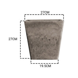 Buy SOGA 27cm Sand Grey Square Resin Plant Flower Pot in Cement Pattern Planter Cachepot for Indoor Home Office Online - Home & Living - 2 - AU Depot Free Shipping