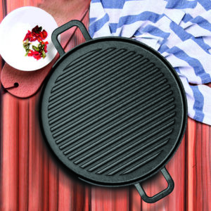 Buy SOGA 28cm Ribbed Cast Iron Frying Pan Skillet Coating Steak Sizzle Platter Online - Home & Living - 2 - AU Depot Free Shipping
