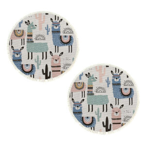 Buy SOGA 2X 120cm Alpaca Cactus Pattern Rug Desert Animals Non-Slip Round Area Rugs for Living Room Dining Room Online - Home & Living - 1 - AU Depot Free Shipping