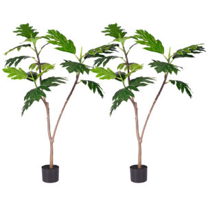 Buy SOGA 2X 120cm Artificial Natural Green Split-Leaf Philodendron Tree Fake Tropical Indoor Plant Home Office Decor Online - Home & Living - 1 - AU Depot Free Shipping
