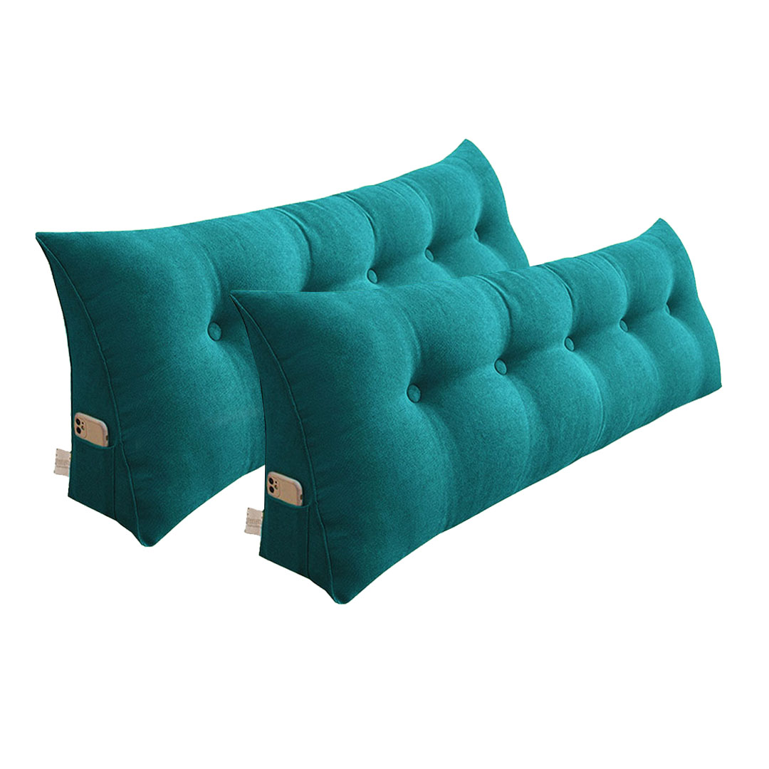 SOGA 2X 120cm Blue Green Triangular Wedge Bed Pillow Headboard Backrest Bedside Tatami Cushion Home Decor - - Pillow5112X2 1 SOGA 2X 120cm Blue Green Triangular Wedge Bed Pillow Headboard Backrest Bedside Tatami Cushion Home Decor - AU DEPOT Buy SOGA 2X 120cm Blue Green Triangular Wedge Bed Pillow Headboard Backrest Bedside Tatami Cushion Home Decor Online - Furniture - 1 - AU Depot Free Shipping
