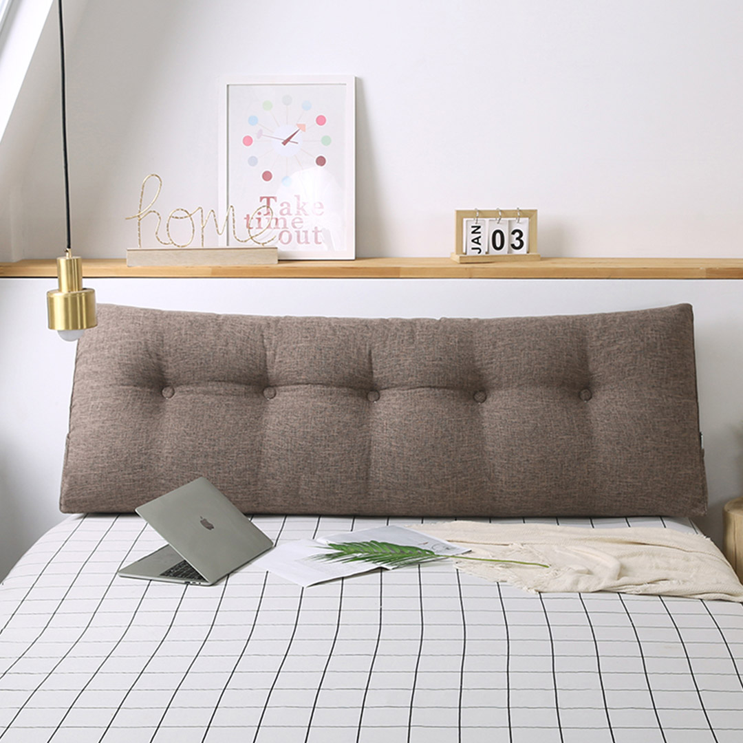 SOGA 2X 120cm Coffee Triangular Wedge Bed Pillow Headboard Backrest Bedside Tatami Cushion Home Decor - PillowFab120CoffeeX2 - Furniture - 3 - AU DEPOT SOGA Buy SOGA 2X 120cm Coffee Triangular Wedge Bed Pillow Headboard Backrest Bedside Tatami Cushion Home Decor Online - Furniture - 3 - AU Depot Free Shipping