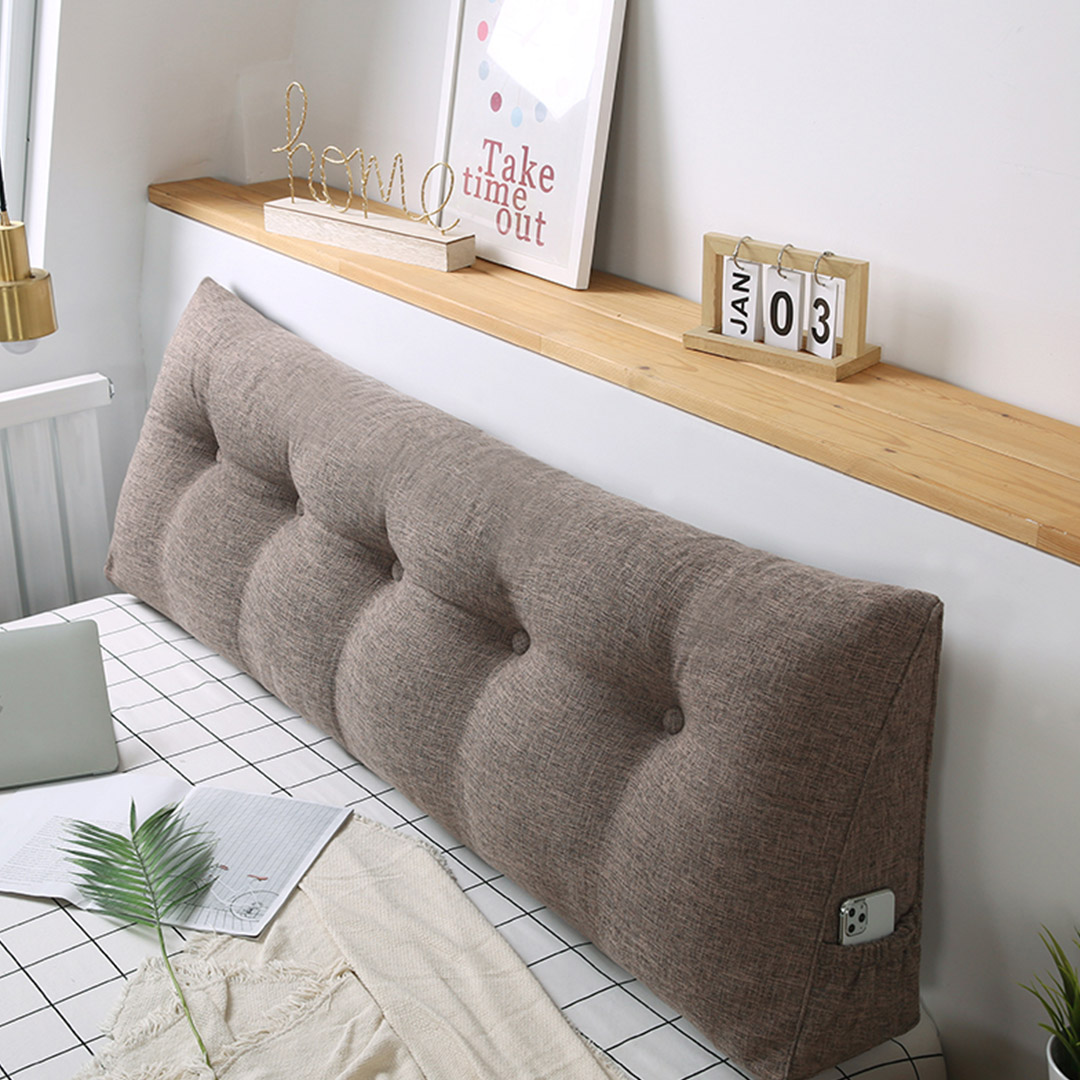 SOGA 2X 120cm Coffee Triangular Wedge Bed Pillow Headboard Backrest Bedside Tatami Cushion Home Decor - PillowFab120CoffeeX2 - Furniture - 4 - AU DEPOT SOGA Buy SOGA 2X 120cm Coffee Triangular Wedge Bed Pillow Headboard Backrest Bedside Tatami Cushion Home Decor Online - Furniture - 4 - AU Depot Free Shipping