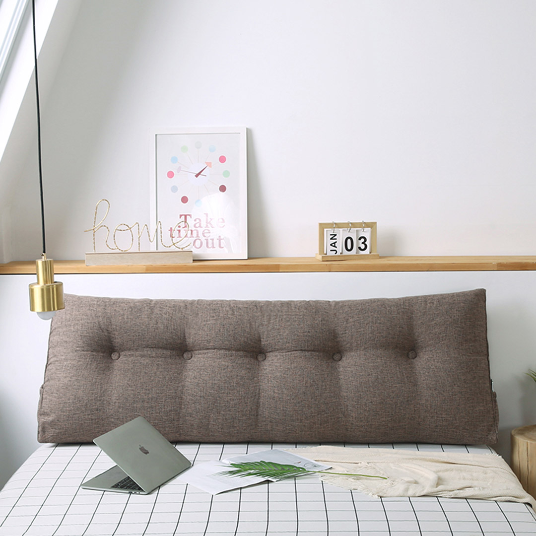 SOGA 2X 120cm Coffee Triangular Wedge Bed Pillow Headboard Backrest Bedside Tatami Cushion Home Decor - PillowFab120CoffeeX2 - Furniture - 8 - AU DEPOT SOGA Buy SOGA 2X 120cm Coffee Triangular Wedge Bed Pillow Headboard Backrest Bedside Tatami Cushion Home Decor Online - Furniture - 8 - AU Depot Free Shipping