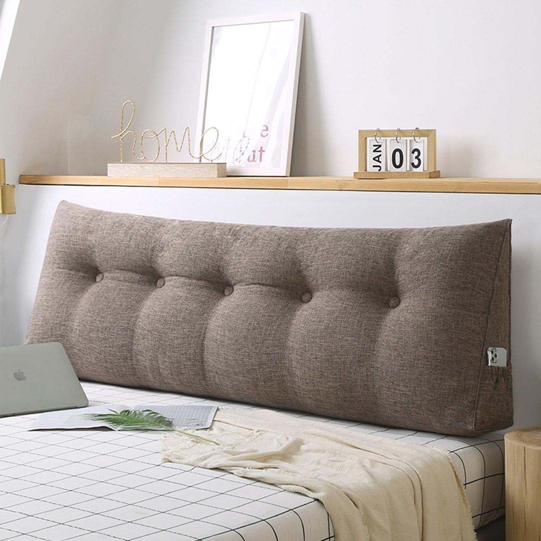 SOGA 2X 120cm Coffee Triangular Wedge Bed Pillow Headboard Backrest Bedside Tatami Cushion Home Decor - PillowFab120CoffeeX2 - Furniture - 9 - AU DEPOT SOGA Buy SOGA 2X 120cm Coffee Triangular Wedge Bed Pillow Headboard Backrest Bedside Tatami Cushion Home Decor Online - Furniture - 9 - AU Depot Free Shipping