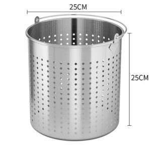 Buy SOGA 2X 12L 18/10 Stainless Steel Perforated Stockpot Basket Pasta Strainer with Handle Online - home & living > kitchen & dining > cookware > stock & multi pots - 2 - AU Depot Free Shipping