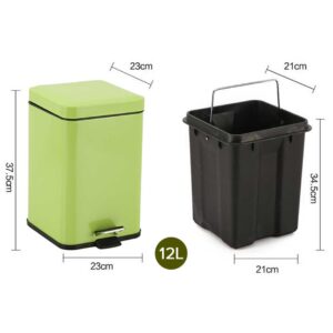 Buy SOGA 2X 12L Foot Pedal Stainless Steel Rubbish Recycling Garbage Waste Trash Bin Square Green Online - Home & Living - 2 - AU Depot Free Shipping