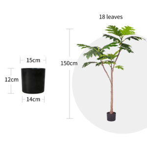 Buy SOGA 2X 150cm Artificial Natural Green Split-Leaf Philodendron Tree Fake Tropical Indoor Plant Home Office Decor Online - Home & Living - 2 - AU Depot Free Shipping