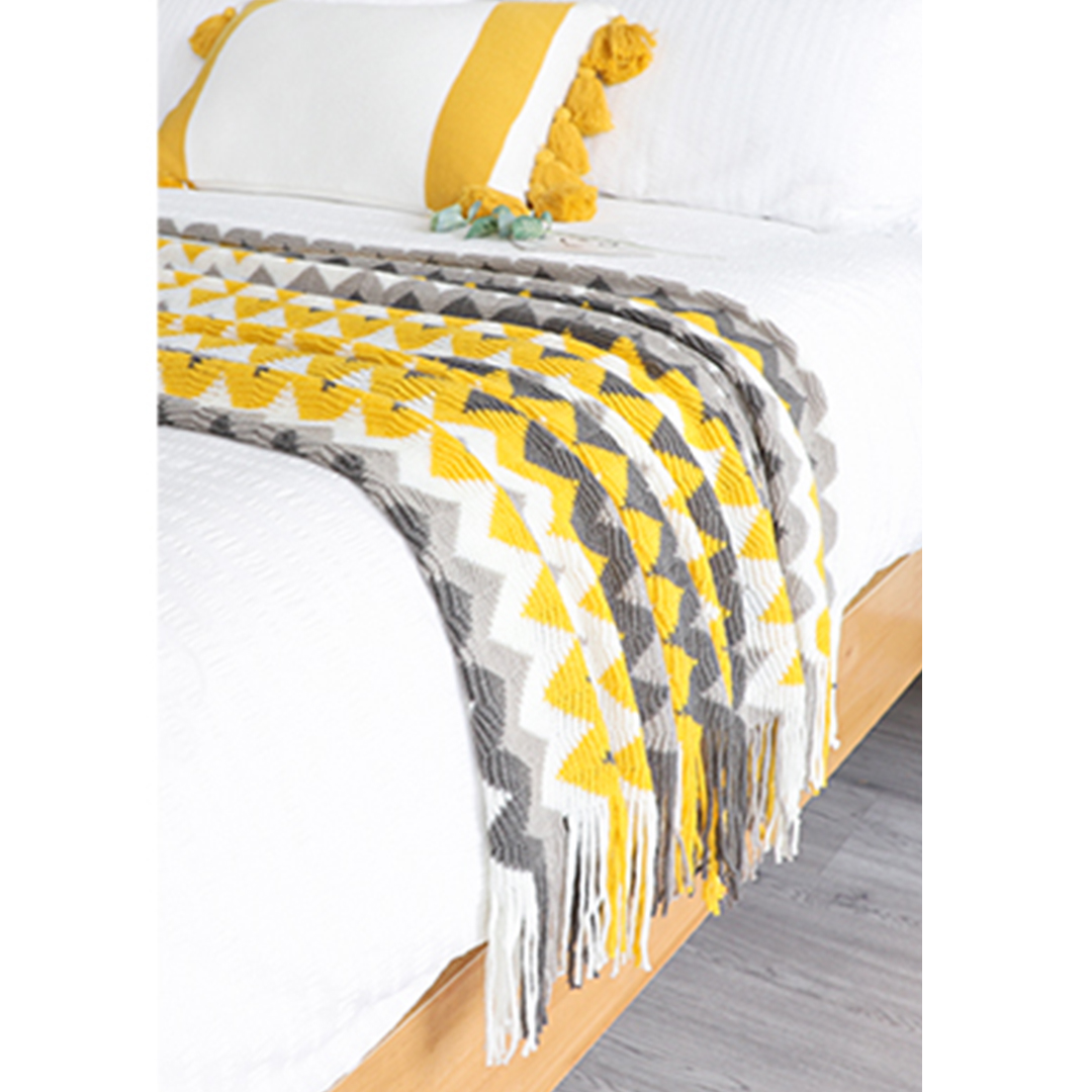 SOGA 2X 170cm Yellow Zigzag Striped Throw Blanket Acrylic Wave Knitted Fringed Woven Cover Couch Bed Sofa Home Decor - Blanket917X2 - Home - 9 - AU DEPOT SOGA Buy SOGA 2X 170cm Yellow Zigzag Striped Throw Blanket Acrylic Wave Knitted Fringed Woven Cover Couch Bed Sofa Home Decor Online - Home - 9 - AU Depot Free Shipping