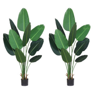 Buy SOGA 2X 180cm Artificial Bird of Paradise Plants Fake Tropical Palm Tree with 10 in Pot and Woven Seagrass Belly, Home Decor Online - Home & Living - 1 - AU Depot Free Shipping