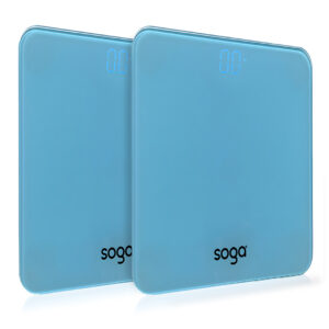 Buy SOGA 2X 180kg Digital Fitness Weight Bathroom Gym Body Glass LCD Electronic Scales Blue Online - home & living > bathroom > bathroom accessories > bathroom scales - 1 - AU Depot Free Shipping