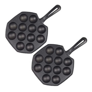 Buy SOGA 2X 18CM Cast Iron Takoyaki Fry Pan Octopus Balls Maker 12 Hole Cavities Grill Mold Online - Home & Living - 1 - AU Depot Free Shipping