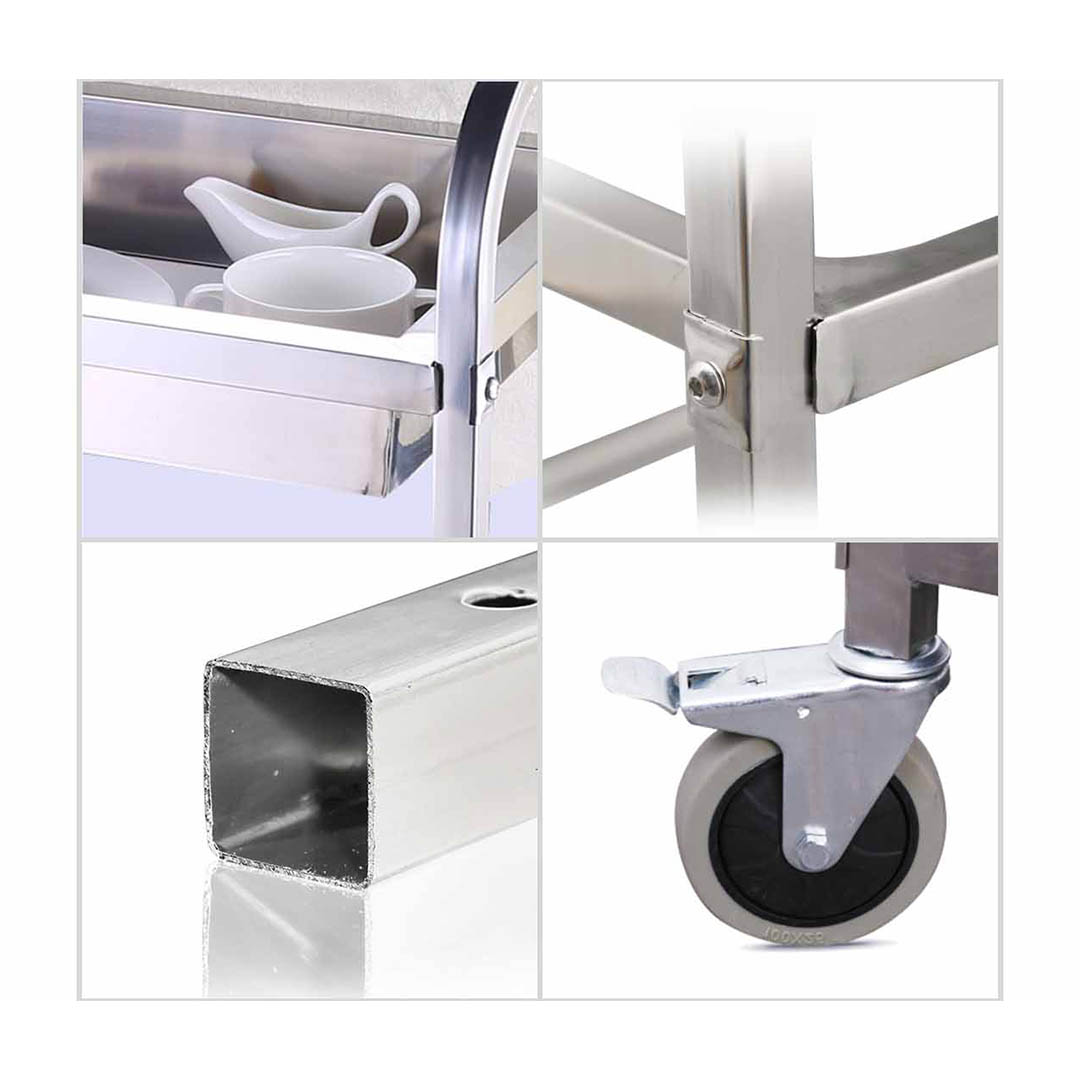 SOGA 2X 2 Tier 75x40x83cm Stainless Steel Kitchen Trolley Bowl Collect Service Food Cart Small - FoodCart1203X2 - Business & Industrial - 6 - AU DEPOT SOGA Buy SOGA 2X 2 Tier 75x40x83cm Stainless Steel Kitchen Trolley Bowl Collect Service Food Cart Small Online - Business & Industrial - 6 - AU Depot Free Shipping