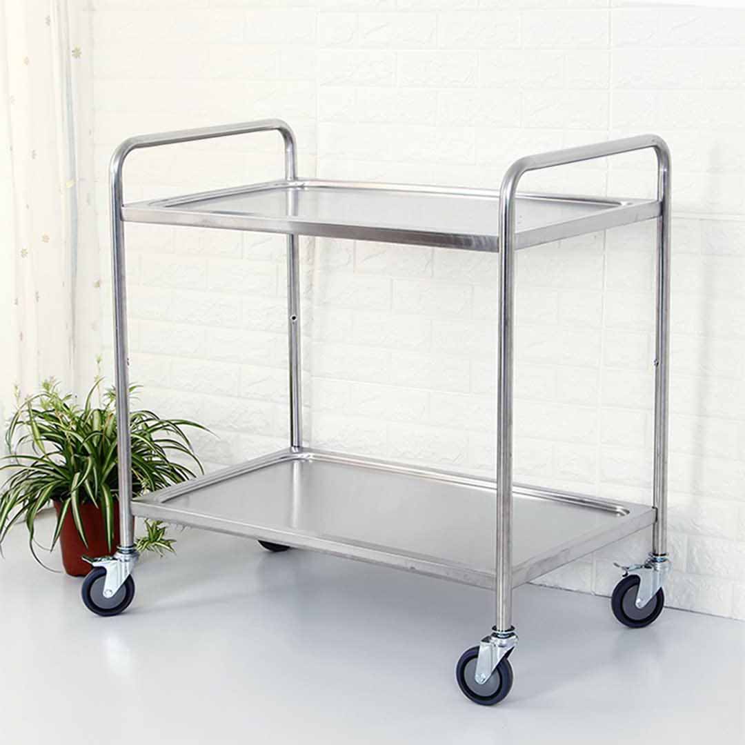 SOGA 2X 2 Tier 86x54x94cm Stainless Steel Kitchen Dinning Food Cart Trolley Utility Round Large - FoodCart1104X2 - Business & Industrial - 4 - AU DEPOT SOGA Buy SOGA 2X 2 Tier 86x54x94cm Stainless Steel Kitchen Dinning Food Cart Trolley Utility Round Large Online - Business & Industrial - 4 - AU Depot Free Shipping
