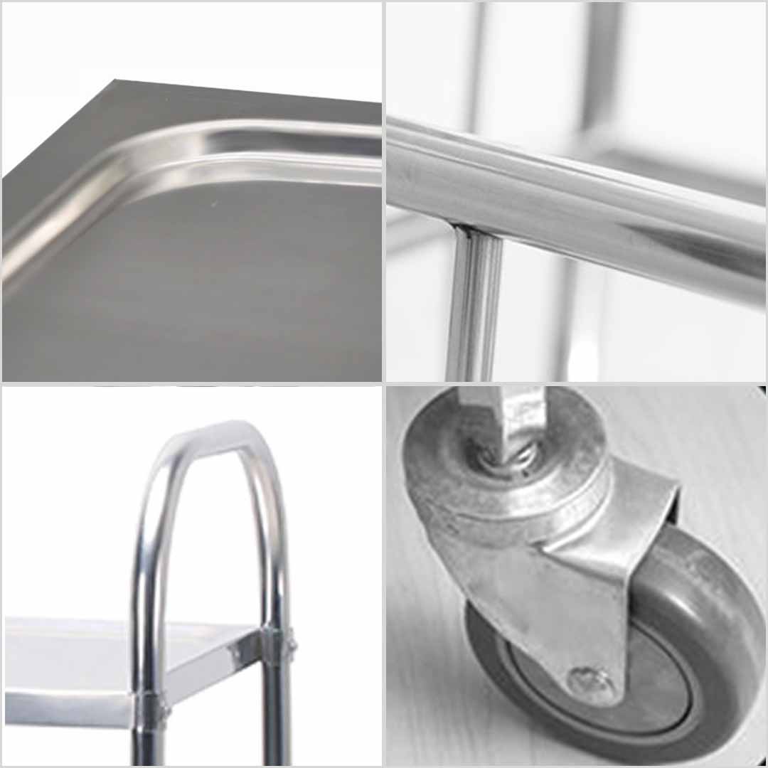 SOGA 2X 2 Tier 86x54x94cm Stainless Steel Kitchen Dinning Food Cart Trolley Utility Round Large - FoodCart1104X2 - Business & Industrial - 7 - AU DEPOT SOGA Buy SOGA 2X 2 Tier 86x54x94cm Stainless Steel Kitchen Dinning Food Cart Trolley Utility Round Large Online - Business & Industrial - 7 - AU Depot Free Shipping