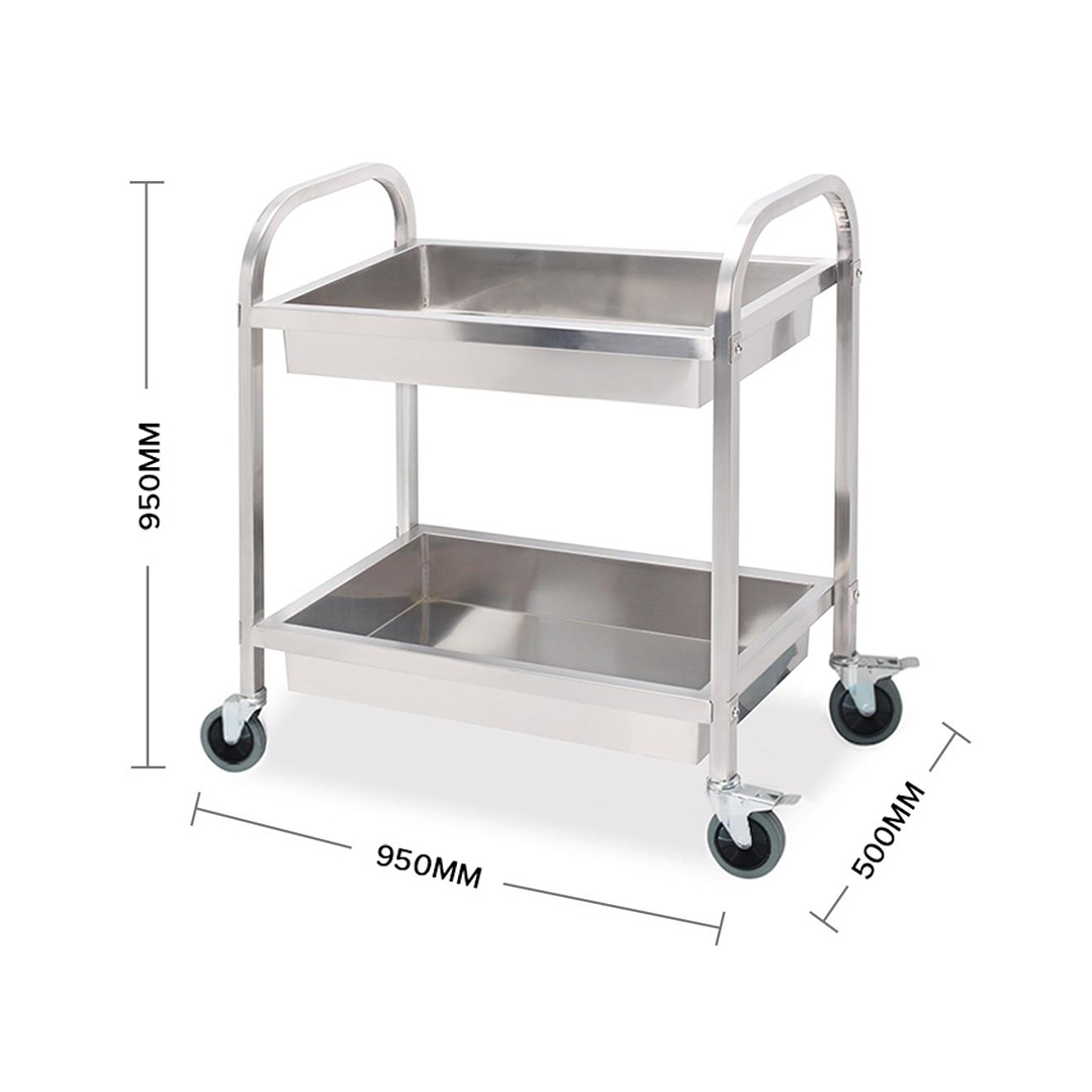 SOGA 2X 2 Tier 95x50x95cm Stainless Steel Kitchen Trolley Bowl Collect Service FoodCart Large - FoodCart1201X2 - Business & Industrial - 3 - AU DEPOT SOGA Buy SOGA 2X 2 Tier 95x50x95cm Stainless Steel Kitchen Trolley Bowl Collect Service FoodCart Large Online - Business & Industrial - 3 - AU Depot Free Shipping