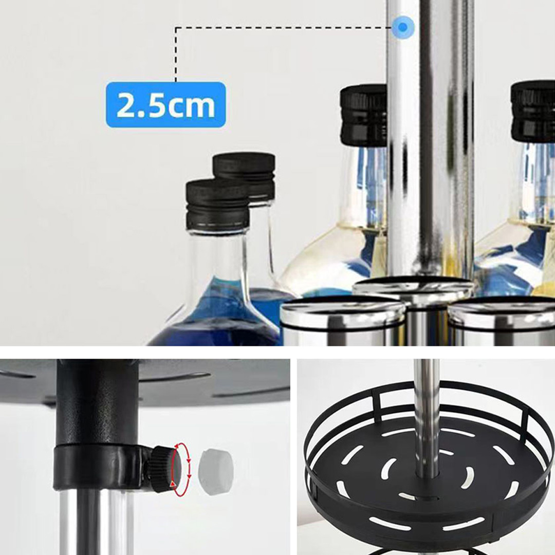 SOGA 2X 2 Tier Steel Black Round Rotating Multi-Function Kitchen Portable Storage Spice Seasoning Kitchen Countertop Organiser Shelf - KitchenXY050X2 - Garden, Tools & Hardware - 6 - AU DEPOT SOGA Buy SOGA 2X 2 Tier Steel Black Round Rotating Multi-Function Kitchen Portable Storage Spice Seasoning Kitchen Countertop Organiser Shelf Online - Garden, Tools & Hardware - 6 - AU Depot Free Shipping